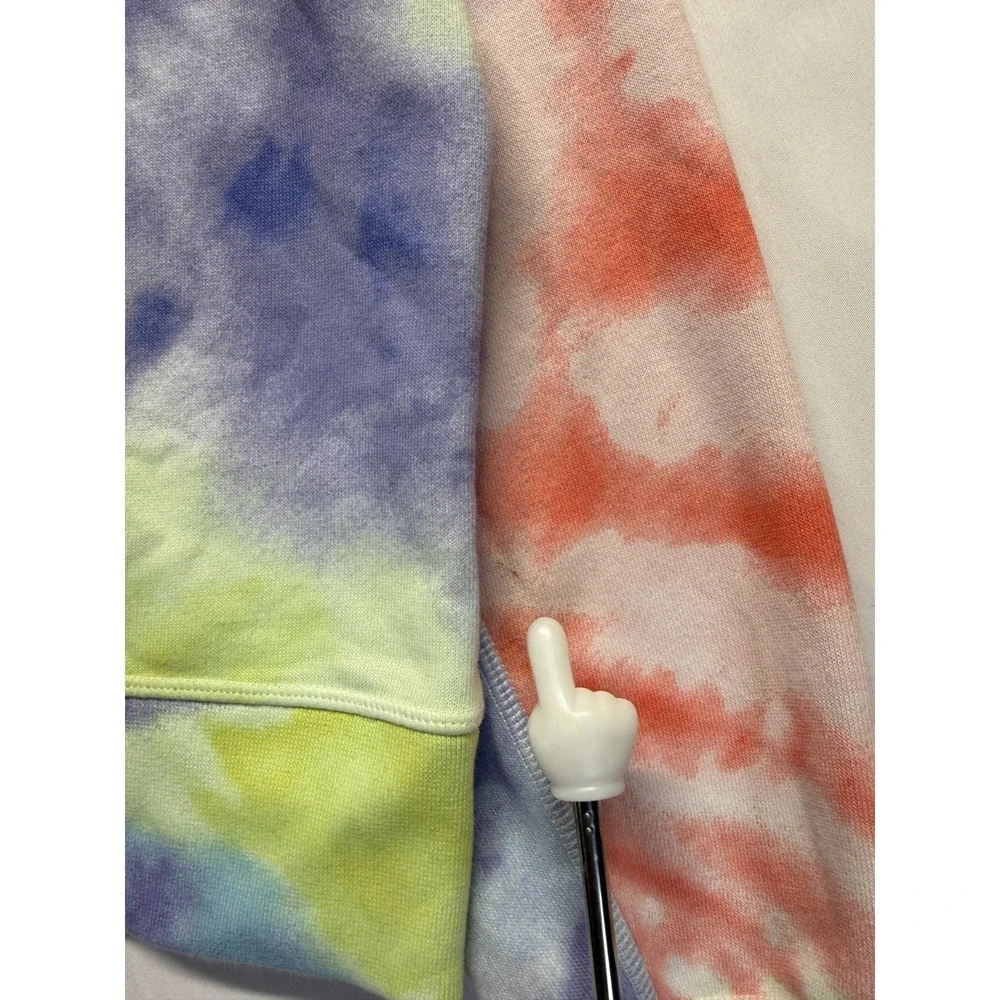 Nike Cropped Hoodie Womens‎ Small Multi Tie Dye Swoosh Logo Cotton Ribbed Trim